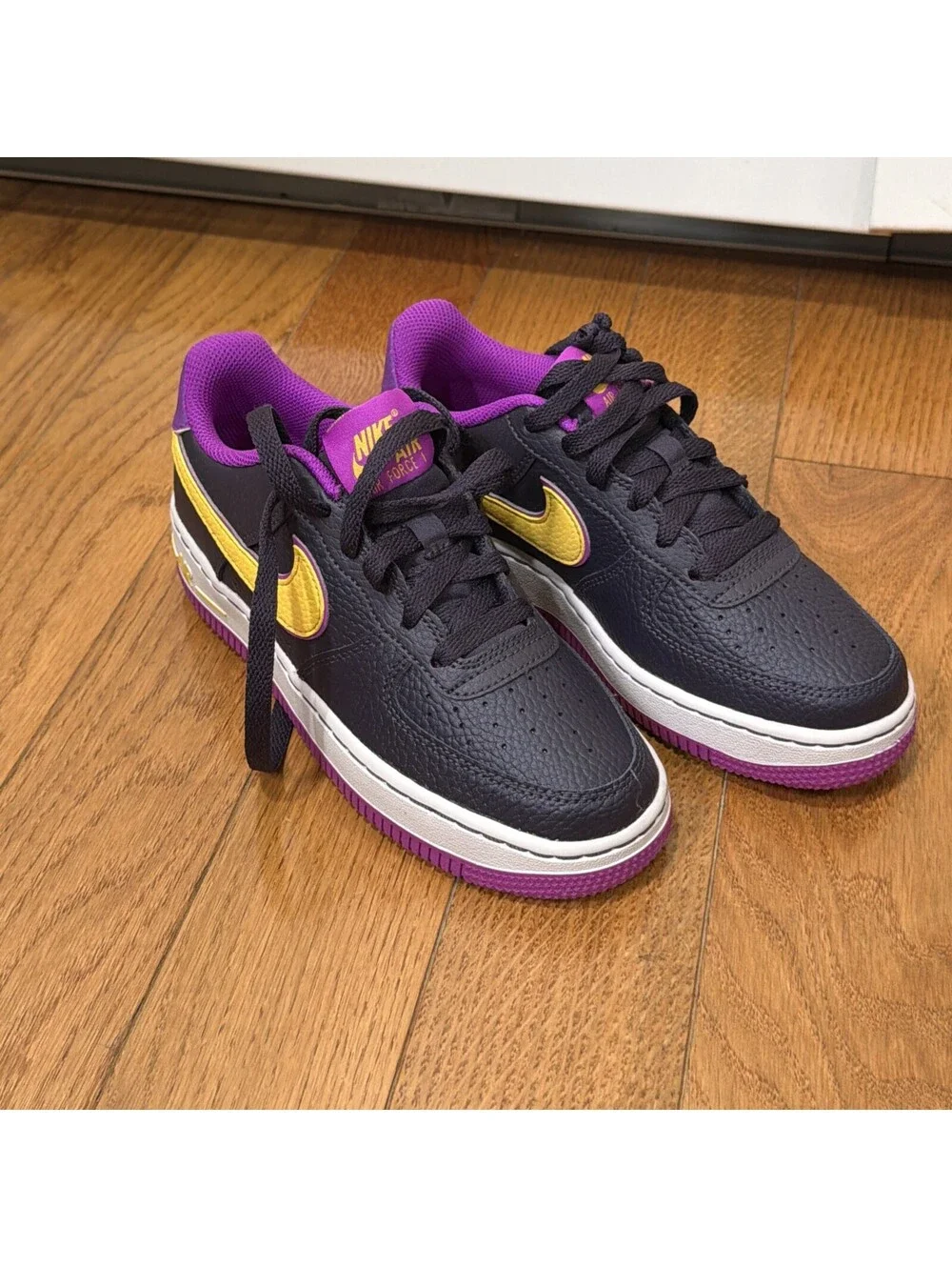 Size 3.5Y US Kids Nike Air Force 1 GS Cave Purple Yellow DX5805-500 Youth
